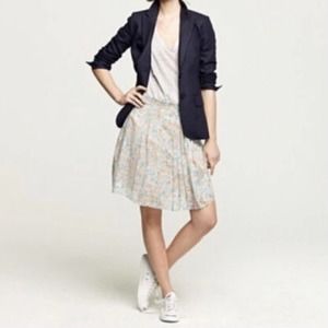 J Crew Soirée Chiffon Silk A Line Waterlily Floral Skirt